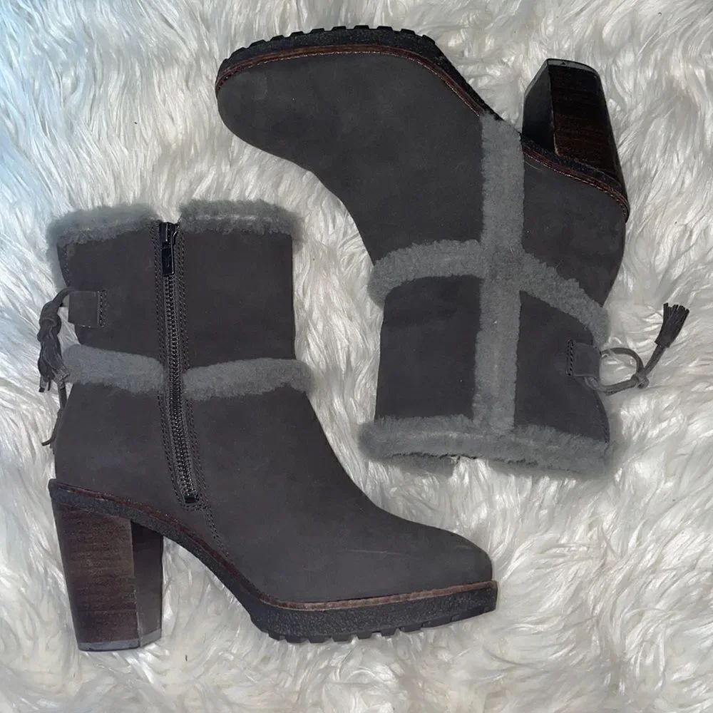 Frye Gray Jen Shearling Boot - Picture 5 of 11